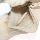 CHANEL Choco Bar Chain Tote Bag Mouton Ivory Silver CC Auth 176557-21
