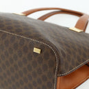 CELINE Macadam Canvas Hand Bag PVC Leather Brown Gold Auth 176559-9