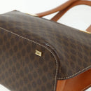 CELINE Macadam Canvas Hand Bag PVC Leather Brown Gold Auth 176559-15