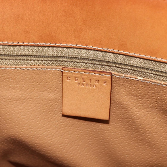 CELINE Macadam Canvas Hand Bag PVC Leather Brown Gold Auth 176559