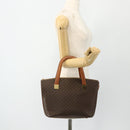 CELINE Macadam Canvas Hand Bag PVC Leather Brown Gold Auth 176559-23