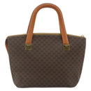 CELINE Macadam Canvas Hand Bag PVC Leather Brown Gold Auth 176559-2