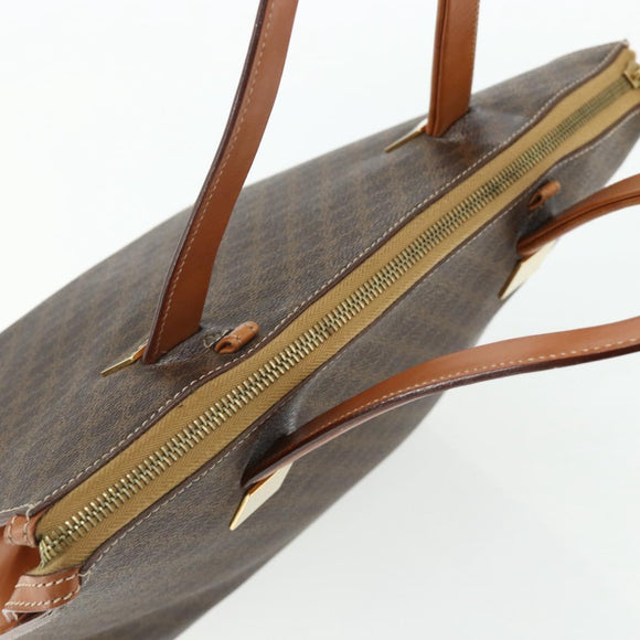 CELINE Macadam Canvas Hand Bag PVC Leather Brown Gold Auth 176559