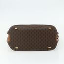 CELINE Macadam Canvas Hand Bag PVC Leather Brown Gold Auth 176559-5