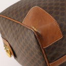 CELINE Macadam Canvas Boston Bag PVC Leather Brown Gold Auth 176560-11