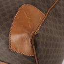 CELINE Macadam Canvas Boston Bag PVC Leather Brown Gold Auth 176560-12