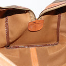 CELINE Macadam Canvas Boston Bag PVC Leather Brown Gold Auth 176560-19