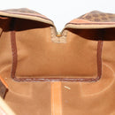 CELINE Macadam Canvas Boston Bag PVC Leather Brown Gold Auth 176560-20