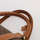 CELINE Macadam Canvas Boston Bag PVC Leather Brown Gold Auth 176560-8