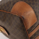 CELINE Macadam Canvas Boston Bag PVC Leather Brown Gold Auth 176561-14