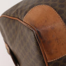 CELINE Macadam Canvas Boston Bag PVC Leather Brown Gold Auth 176561-16