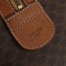 CELINE Macadam Canvas Boston Bag PVC Leather Brown Gold Auth 176561-19