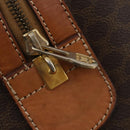 CELINE Macadam Canvas Boston Bag PVC Leather Brown Gold Auth 176561-10