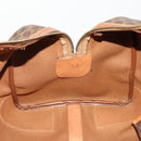 CELINE Macadam Canvas Boston Bag PVC Leather Brown Gold Auth 176561-20