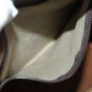 CELINE Macadam Canvas Boston Bag PVC Leather Brown Gold Auth 176561-23