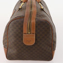 CELINE Macadam Canvas Boston Bag PVC Leather Brown Gold Auth 176561-3