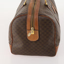 CELINE Macadam Canvas Boston Bag PVC Leather Brown Gold Auth 176561-4