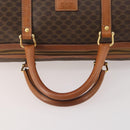 CELINE Macadam Canvas Boston Bag PVC Leather Brown Gold Auth 176561-7