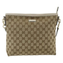 GUCCI GG Canvas Shoulder Bag Beige Gold 388924 Auth 176562-13