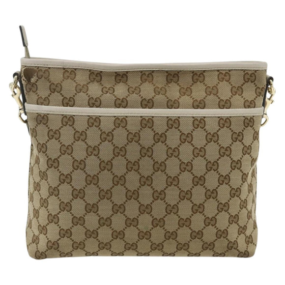 GUCCI GG Canvas Shoulder Bag Beige Gold 388924 Auth 176562