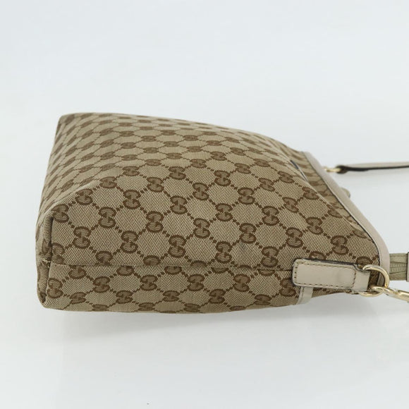 GUCCI GG Canvas Shoulder Bag Beige Gold 388924 Auth 176562