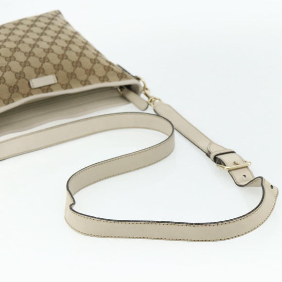 GUCCI GG Canvas Shoulder Bag Beige Gold 388924 Auth 176562