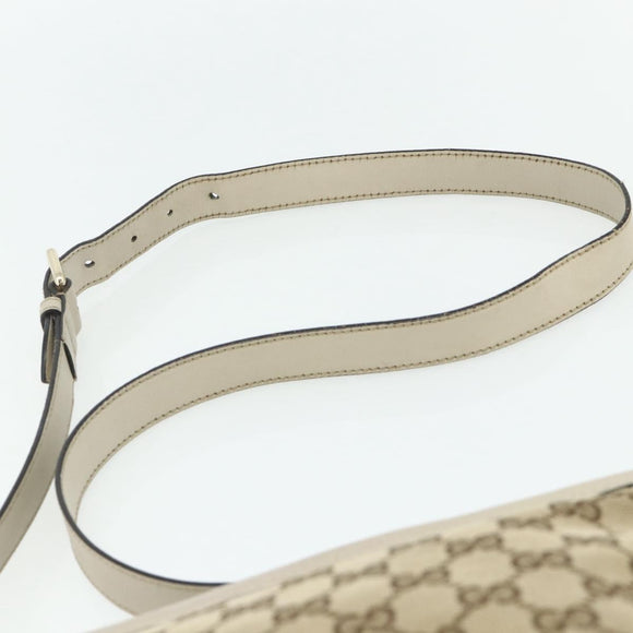 GUCCI GG Canvas Shoulder Bag Beige Gold 388924 Auth 176562
