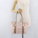 GUCCI GG Canvas Sherry Line Tote Bag Pink Gold 137896 Auth 176563-22