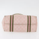 GUCCI GG Canvas Sherry Line Tote Bag Pink Gold 137896 Auth 176563-9