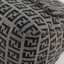 FENDI Zucchino Canvas Mamma Baguette Schoudertas Marine Zilver Auth 176566V-16