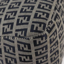 FENDI Zucchino Canvas Mamma Baguette Schoudertas Marine Zilver Auth 176566V-17