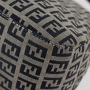 FENDI Zucchino Canvas Mamma Baguette Schoudertas Marine Zilver Auth 176566V-18