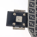 FENDI Zucchino Canvas Mamma Baguette Schoudertas Marine Zilver Auth 176566V-9
