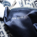 FENDI Zucchino Canvas Mamma Baguette Shoulder Bag Navy Silver Auth 176566V-11
