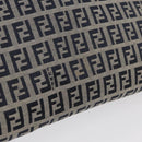 FENDI Zucchino Canvas Mamma Baguette Schoudertas Marine Zilver Auth 176566V-7