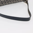 FENDI Zucchino Canvas Mamma Baguette Schoudertas Marine Zilver Auth 176566V-8