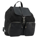 GUCCI GG Canvas Rucksack Nylon Schwarz Silber 003 0246 Auth 176569A-1