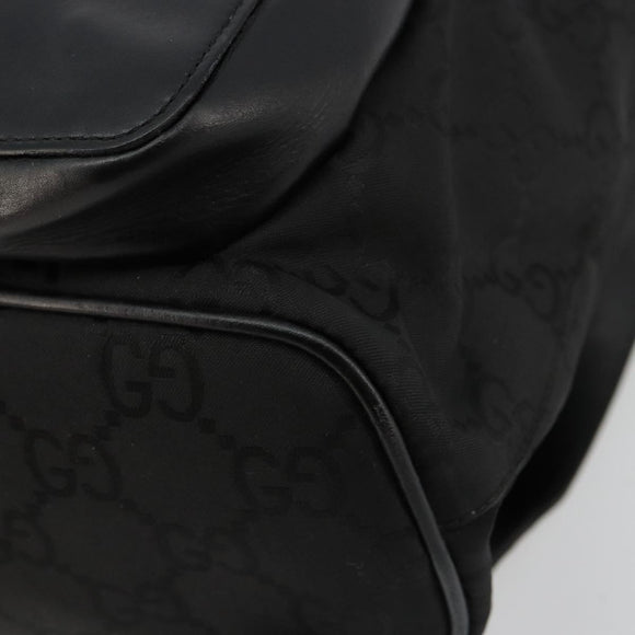 GUCCI GG Canvas Rucksack Nylon Schwarz Silber 003 0246 Auth 176569A