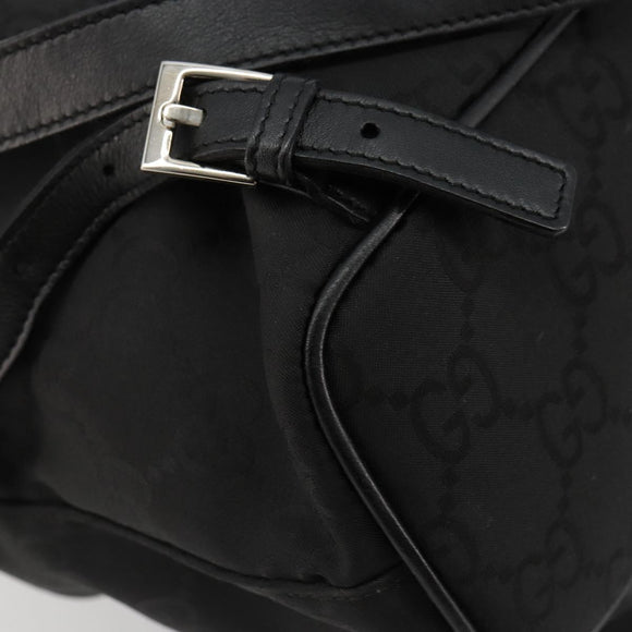 GUCCI GG Canvas Rucksack Nylon Schwarz Silber 003 0246 Auth 176569A