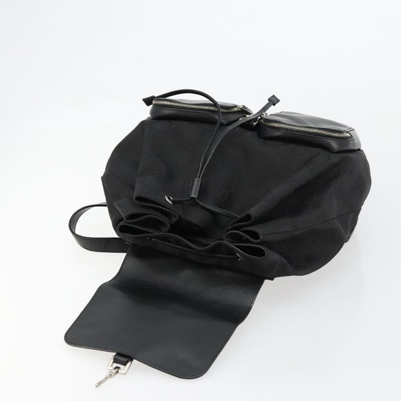 GUCCI GG Canvas Rucksack Nylon Schwarz Silber 003 0246 Auth 176569A