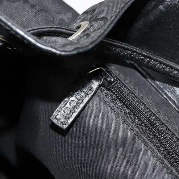 GUCCI GG Canvas Rucksack Nylon Schwarz Silber 003 0246 Auth 176569A