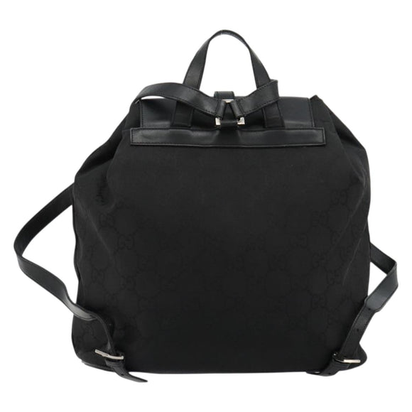 GUCCI GG Canvas Rucksack Nylon Schwarz Silber 003 0246 Auth 176569A