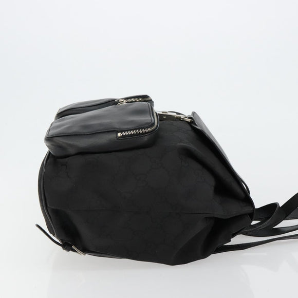 GUCCI GG Canvas Rucksack Nylon Schwarz Silber 003 0246 Auth 176569A