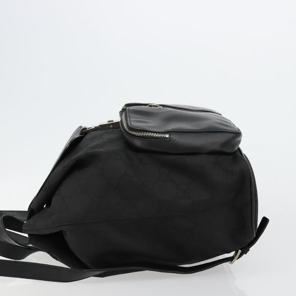 GUCCI GG Canvas Rucksack Nylon Schwarz Silber 003 0246 Auth 176569A