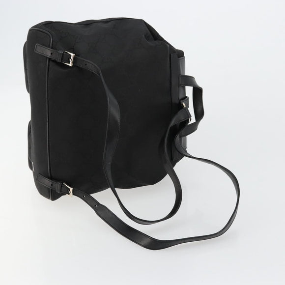 GUCCI GG Canvas Rucksack Nylon Schwarz Silber 003 0246 Auth 176569A
