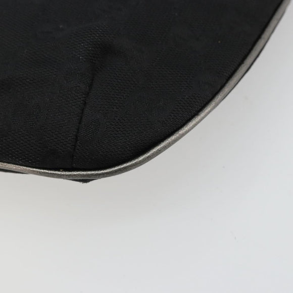 GUCCI GG Canvas Accessory Pouch Black Silver 005 0813 Auth 176572A
