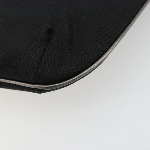 GUCCI GG Canvas Accessory Pouch Black Silver 005 0813 Auth 176572A