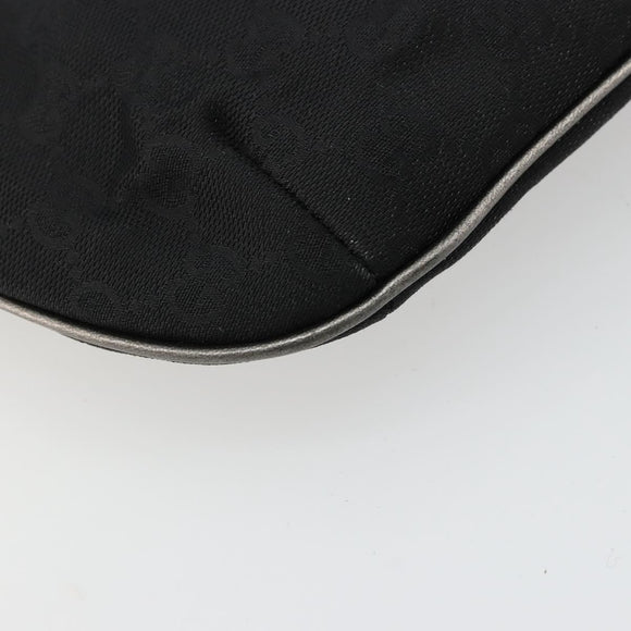 GUCCI GG Canvas Accessory Pouch Black Silver 005 0813 Auth 176572A