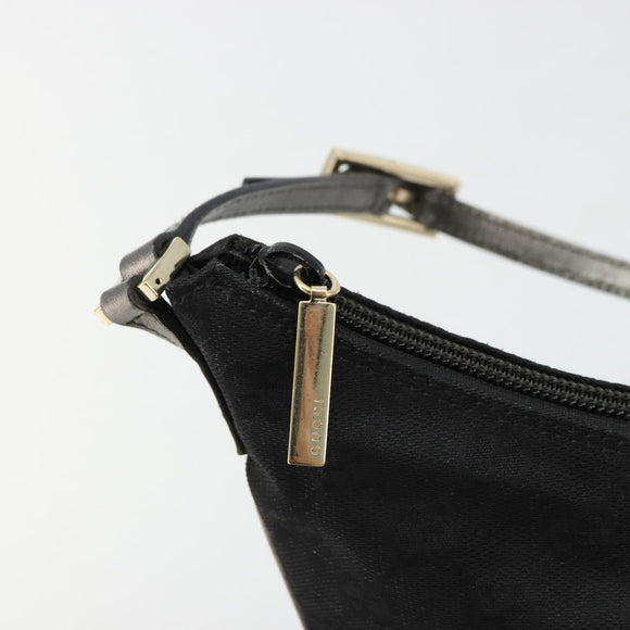GUCCI GG Canvas Accessory Pouch Black Silver 005 0813 Auth 176572A