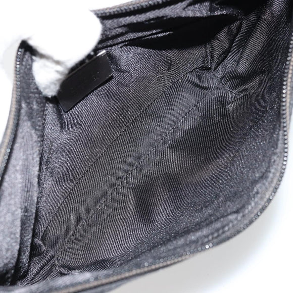 GUCCI GG Canvas Accessory Pouch Black Silver 005 0813 Auth 176572A